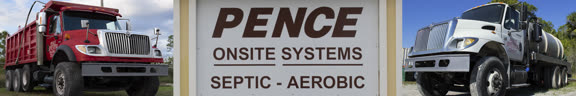 The Pence Setic Systems & Pence Land Materials road sign at the Pence office on US-1 located on US-1 south of the Melbourne/Palm Bay city line